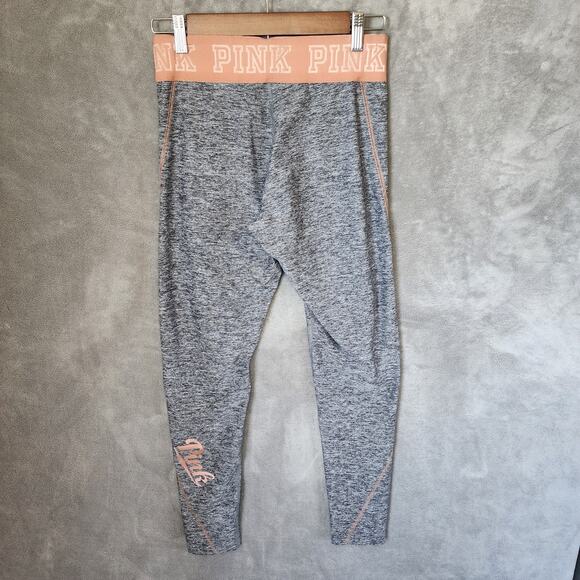 Pink Ultimate Women's M Coral & Gray Leggings - Polyester Blend Comfort - Picture 2 of 4